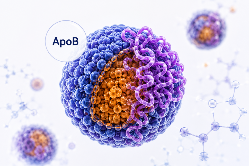 ApoB molekulárna ilustrácia lipoproteínu