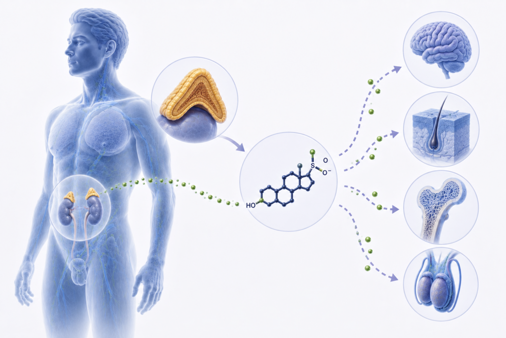 DHEA-S je sulfátovaná forma dehydroepiandrosterónu – DHEA.